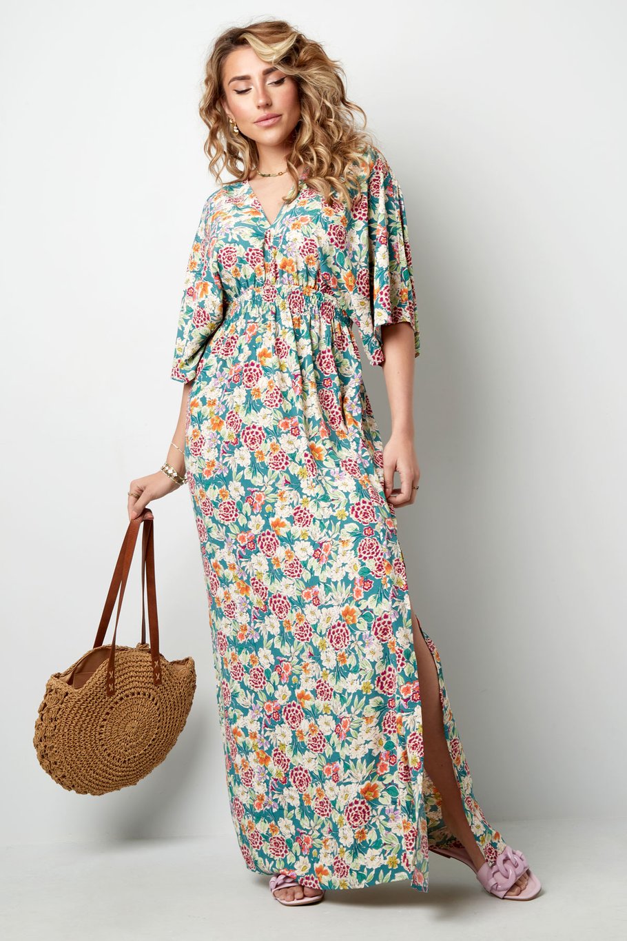 Vestido flores alegres - verde Imagen2